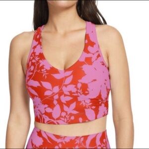 SAGE COLLECTIVE HOT HOUSE FLORAL LAVA LONGLINE BRA AND LEGGINGS